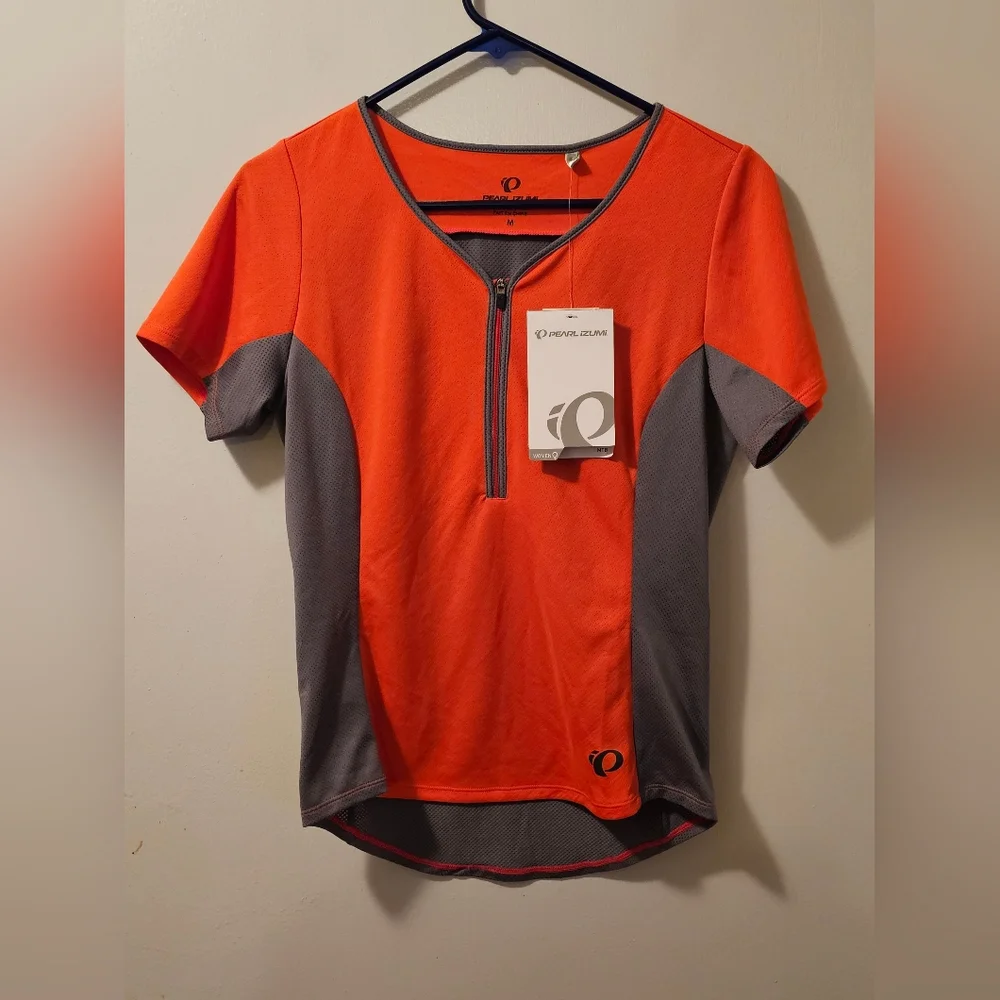 Pearl Izumi Women's Canyon Short Sleeve Jersey Orange & Gray Size M NWT - Picture 1 of 9